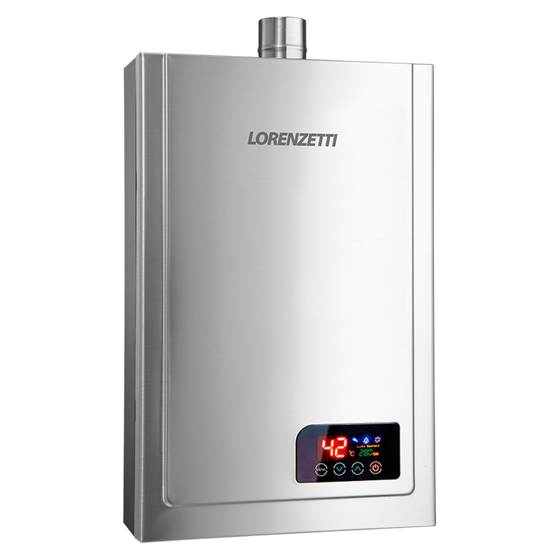 aquecedor de agua a gas lorenzetti lz 2300d i inox digital capa