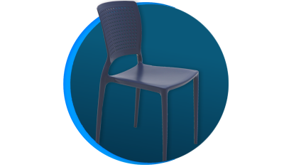 cadeira tramontina safira em polipropileno e fibra de vidro 92048170 azul yale descricao